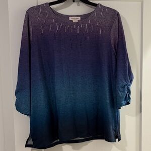 Allison Daley Blue Ombre Long Sleeve Top